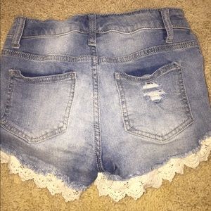 High waisted denim shorts
